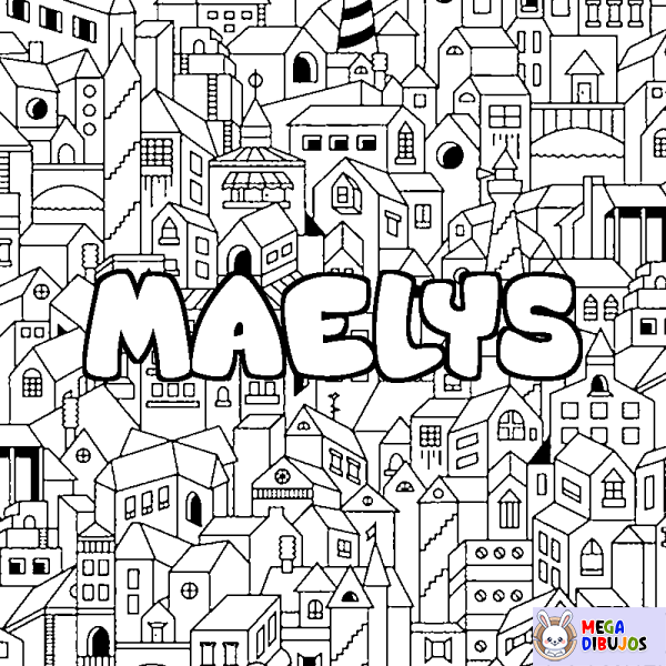 Coloración del nombre MAELYS - decorado ciudad