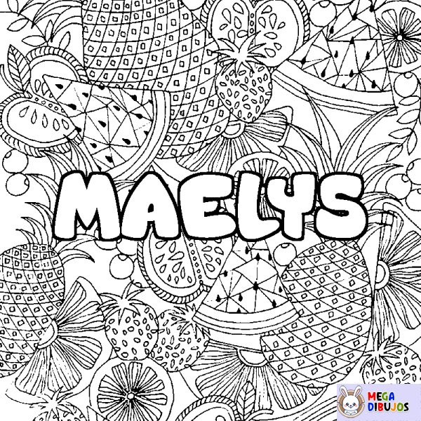 Coloración del nombre MAELYS - decorado mandala de frutas