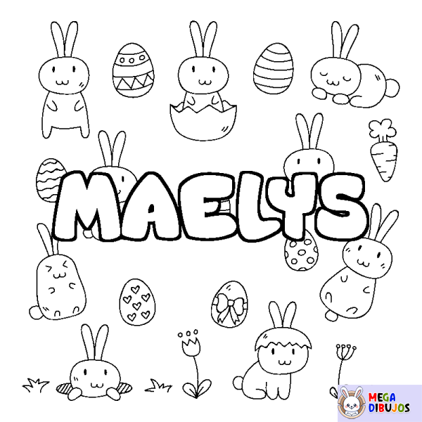 Coloración del nombre MAELYS - decorado Pascua