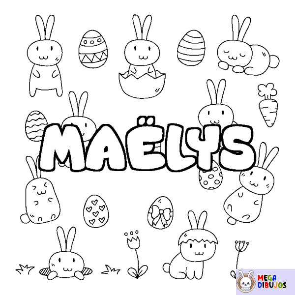 Coloración del nombre MA&Euml;LYS - decorado Pascua