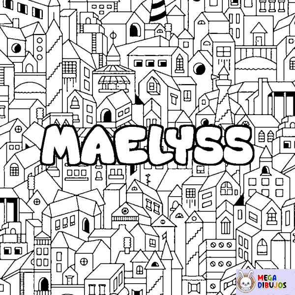 Coloración del nombre MAELYSS - decorado ciudad