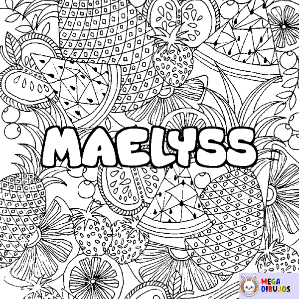 Coloración del nombre MAELYSS - decorado mandala de frutas