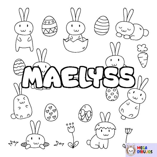 Coloración del nombre MAELYSS - decorado Pascua