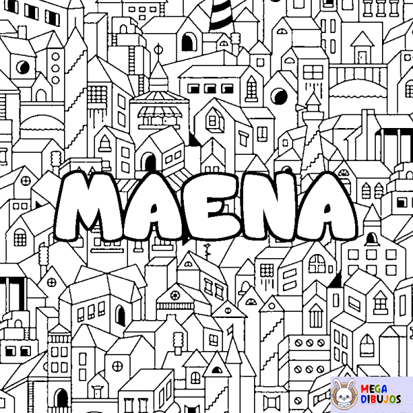 Coloración del nombre MAENA - decorado ciudad