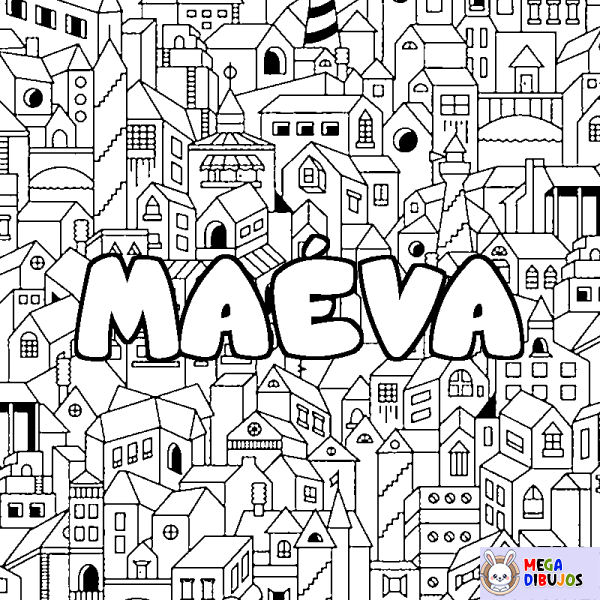 Coloración del nombre MA&Eacute;VA - decorado ciudad