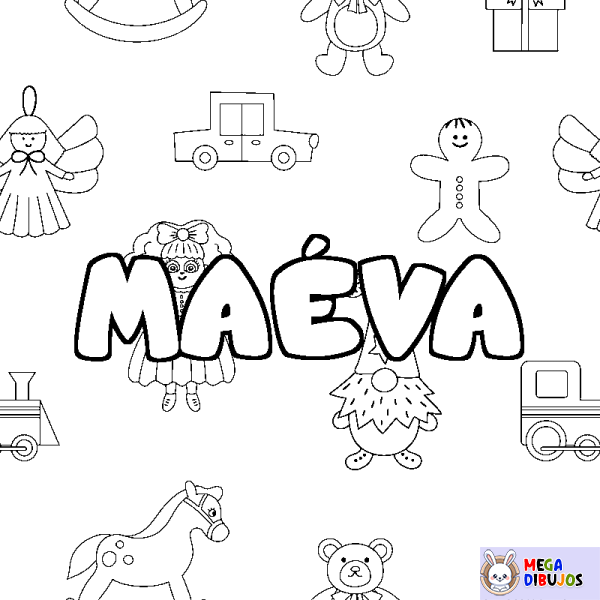 Coloración del nombre MA&Eacute;VA - decorado juguetes