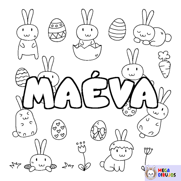 Coloración del nombre MA&Eacute;VA - decorado Pascua