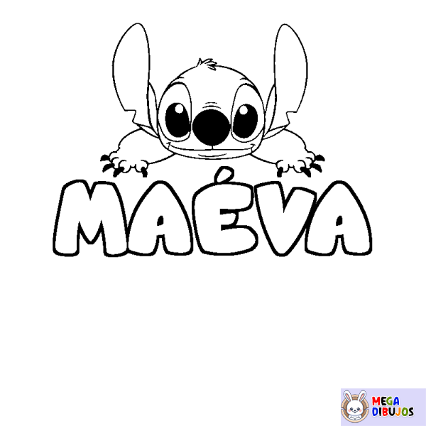 Coloración del nombre MA&Eacute;VA - decorado Stitch