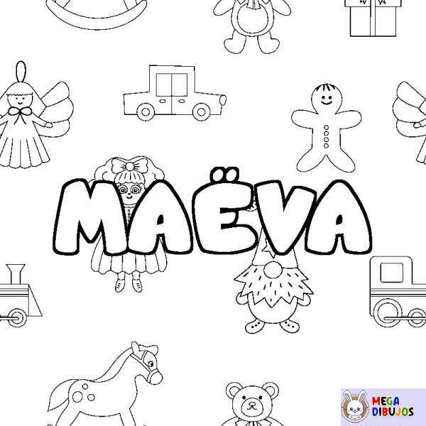 Coloración del nombre MA&Euml;VA - decorado juguetes