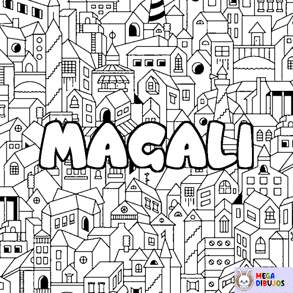 Coloración del nombre MAGALI - decorado ciudad