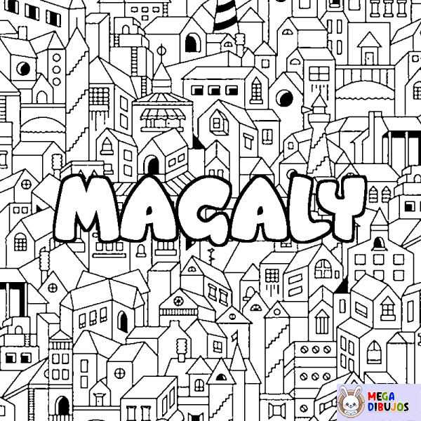 Coloración del nombre MAGALY - decorado ciudad