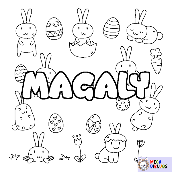 Coloración del nombre MAGALY - decorado Pascua