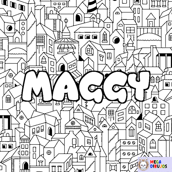 Coloración del nombre MAGGY - decorado ciudad