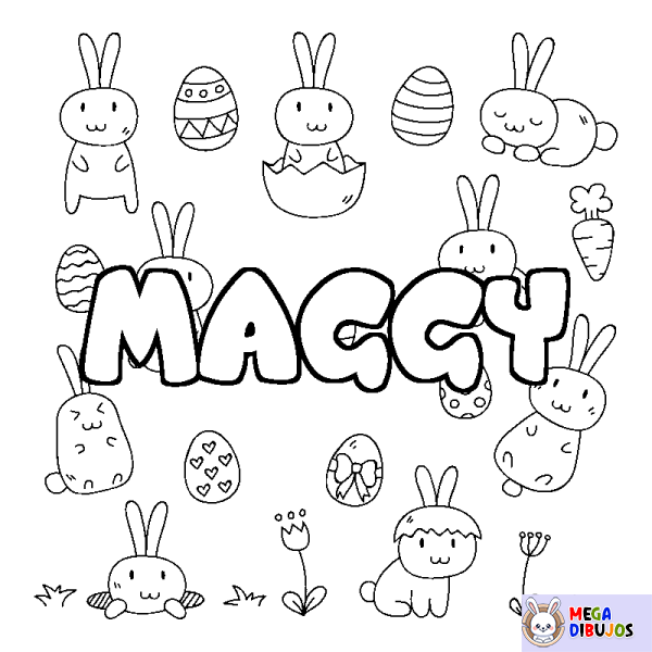 Coloración del nombre MAGGY - decorado Pascua