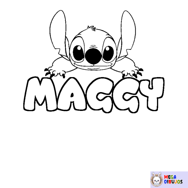 Coloración del nombre MAGGY - decorado Stitch