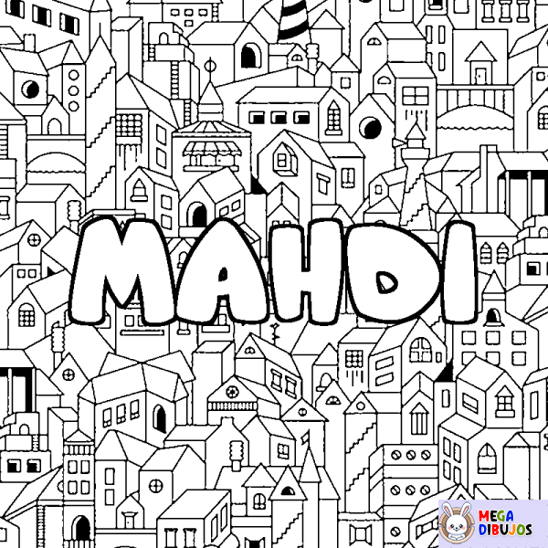 Coloración del nombre MAHDI - decorado ciudad