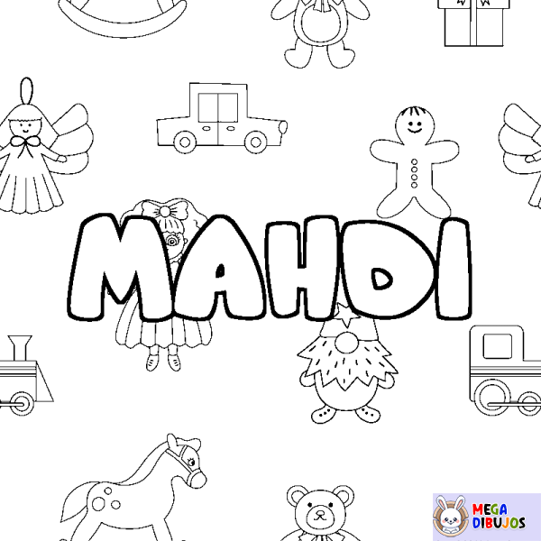 Coloración del nombre MAHDI - decorado juguetes