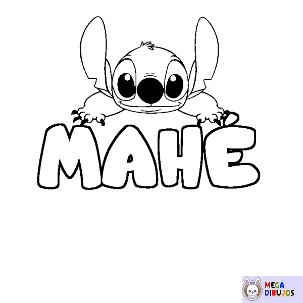 Coloración del nombre MAH&Eacute; - decorado Stitch