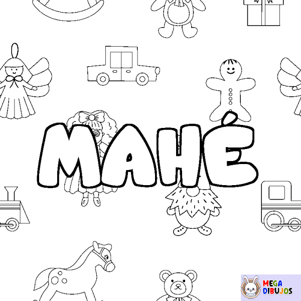 Coloración del nombre MAH&Eacute; - decorado juguetes