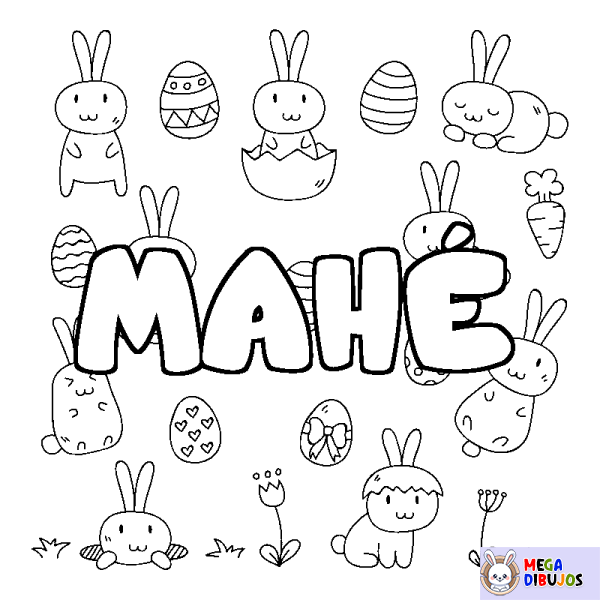 Coloración del nombre MAH&Eacute; - decorado Pascua