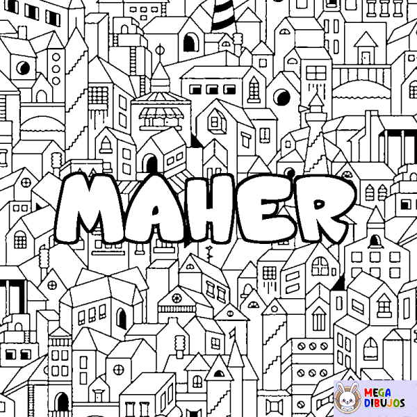 Coloración del nombre MAHER - decorado ciudad