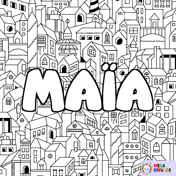 Coloración del nombre MA&Iuml;A - decorado ciudad