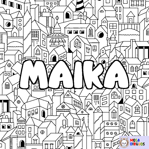 Coloración del nombre MAIKA - decorado ciudad