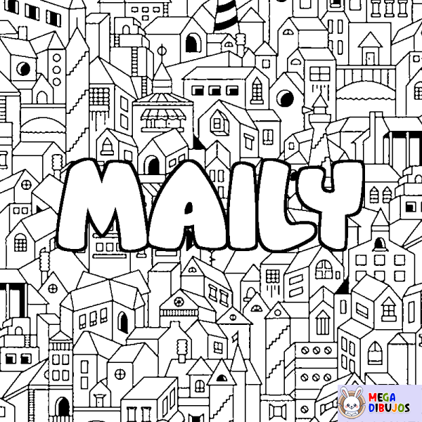 Coloración del nombre MAILY - decorado ciudad