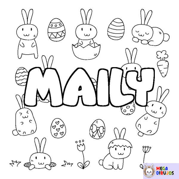 Coloración del nombre MAILY - decorado Pascua