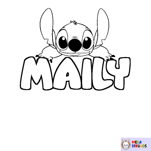 Coloración del nombre MAILY - decorado Stitch