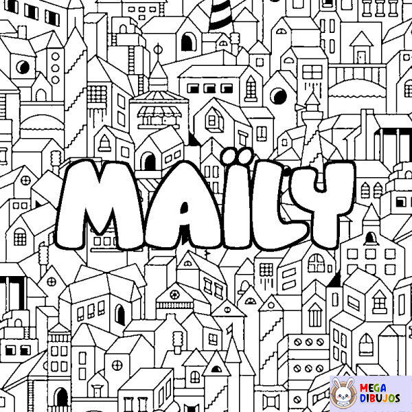 Coloración del nombre MA&Iuml;LY - decorado ciudad