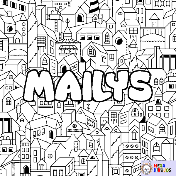 Coloración del nombre MAILYS - decorado ciudad