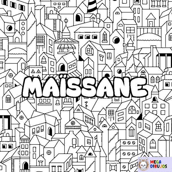 Coloración del nombre MA&Iuml;SSANE - decorado ciudad