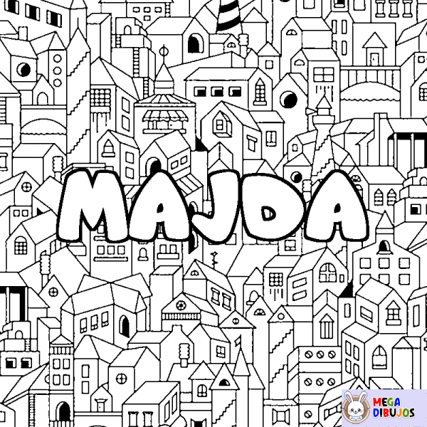 Coloración del nombre MAJDA - decorado ciudad