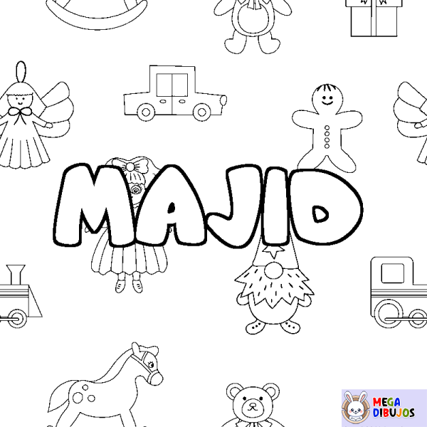 Coloración del nombre MAJID - decorado juguetes