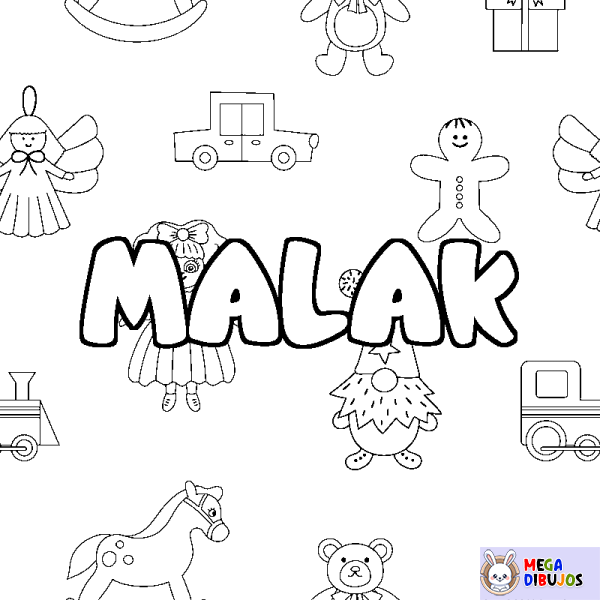 Coloración del nombre MALAK - decorado juguetes