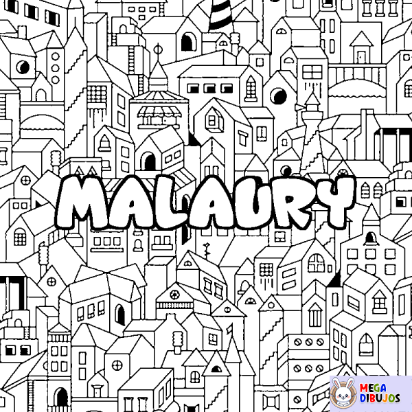 Coloración del nombre MALAURY - decorado ciudad