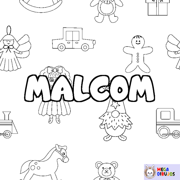 Coloración del nombre MALCOM - decorado juguetes