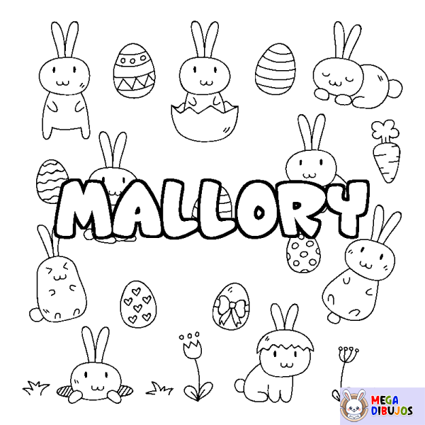 Coloración del nombre MALLORY - decorado Pascua