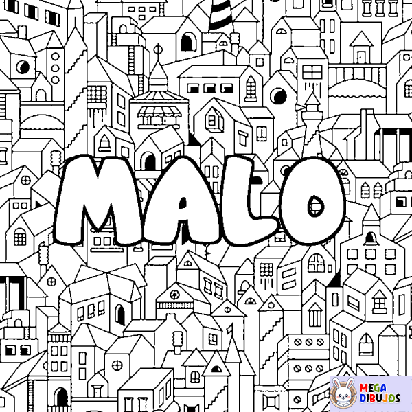 Coloración del nombre MALO - decorado ciudad