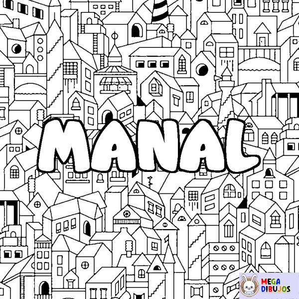 Coloración del nombre MANAL - decorado ciudad