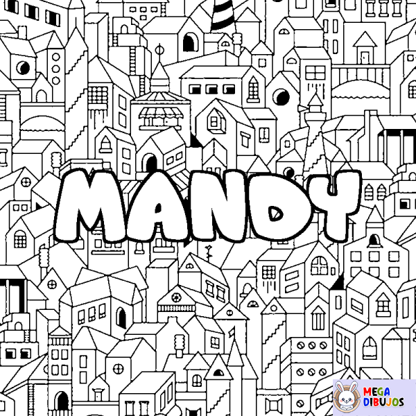 Coloración del nombre MANDY - decorado ciudad