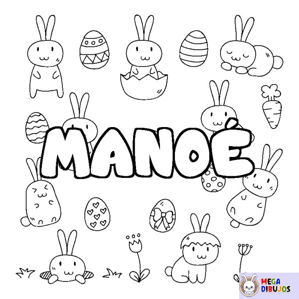 Coloración del nombre MANO&Eacute; - decorado Pascua