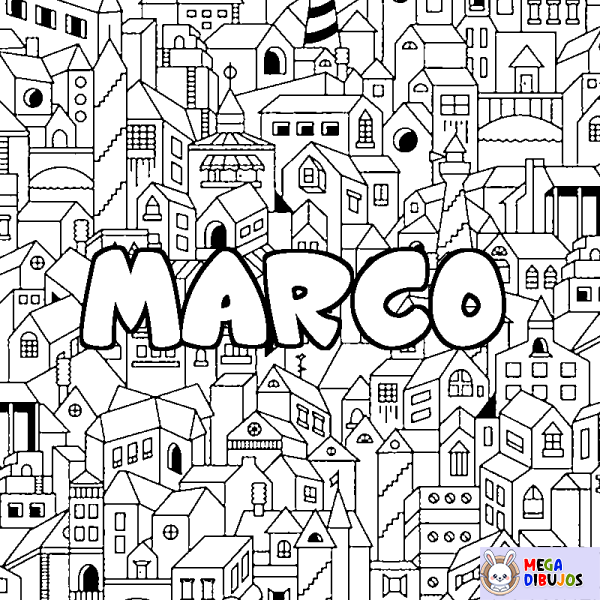 Coloración del nombre MARCO - decorado ciudad