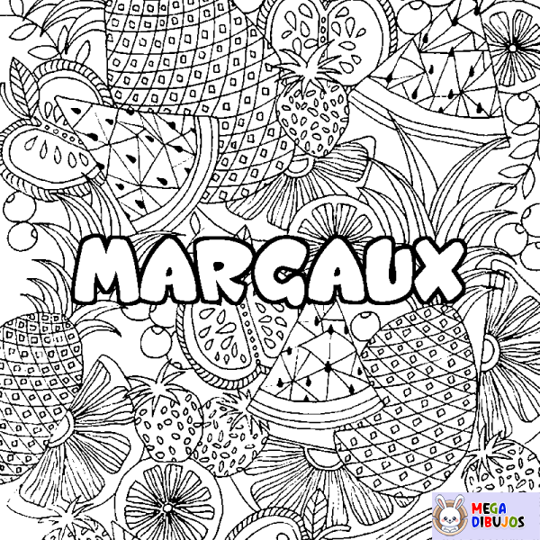 Coloración del nombre MARGAUX - decorado mandala de frutas