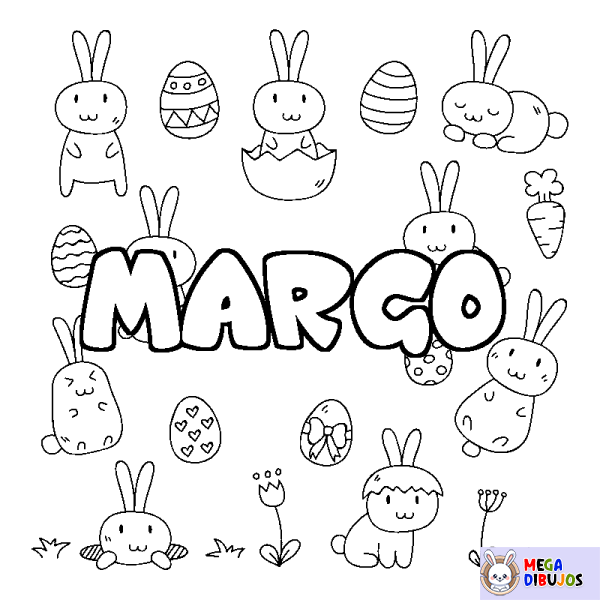 Coloración del nombre MARGO - decorado Pascua