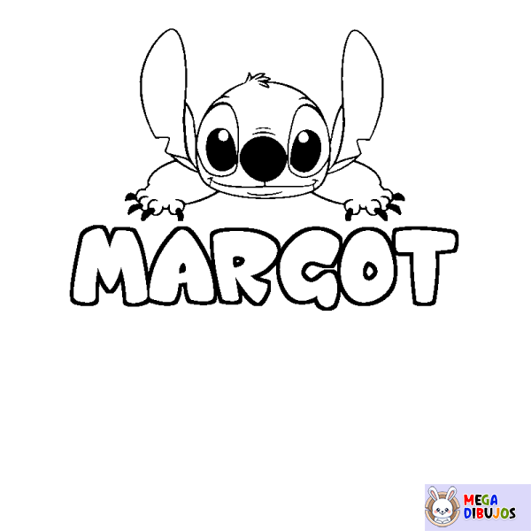 Coloración del nombre MARGOT - decorado Stitch