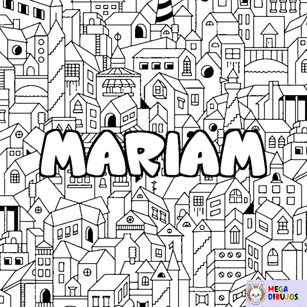 Coloración del nombre MARIAM - decorado ciudad