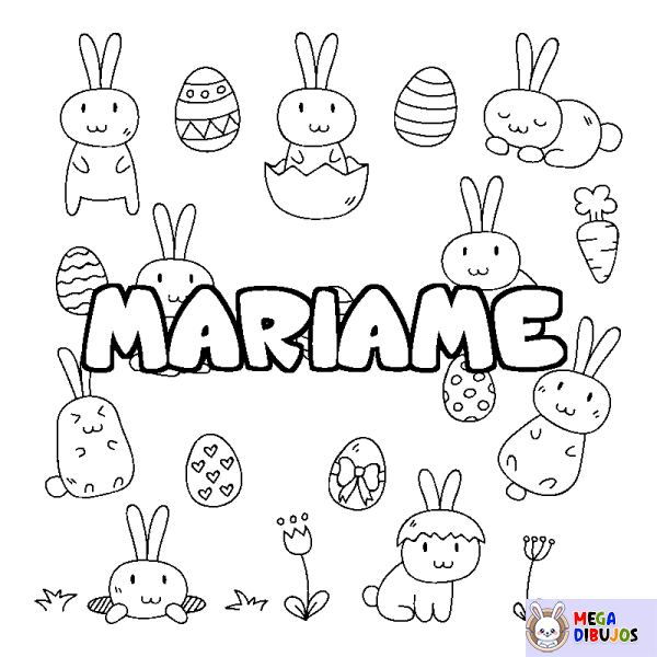 Coloración del nombre MARIAME - decorado Pascua