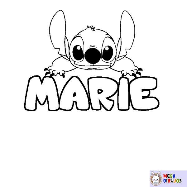 Coloración del nombre MARIE - decorado Stitch